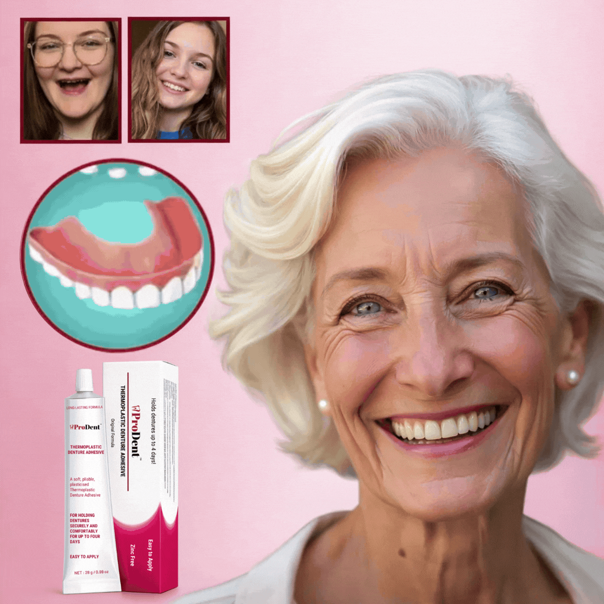 ProDent™ Denture Adhesive & Fixative | Secures 95% of Dentures