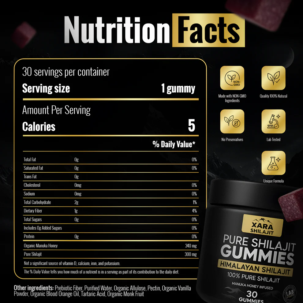 Xara Shilajit® Pure Shilajit Gummies