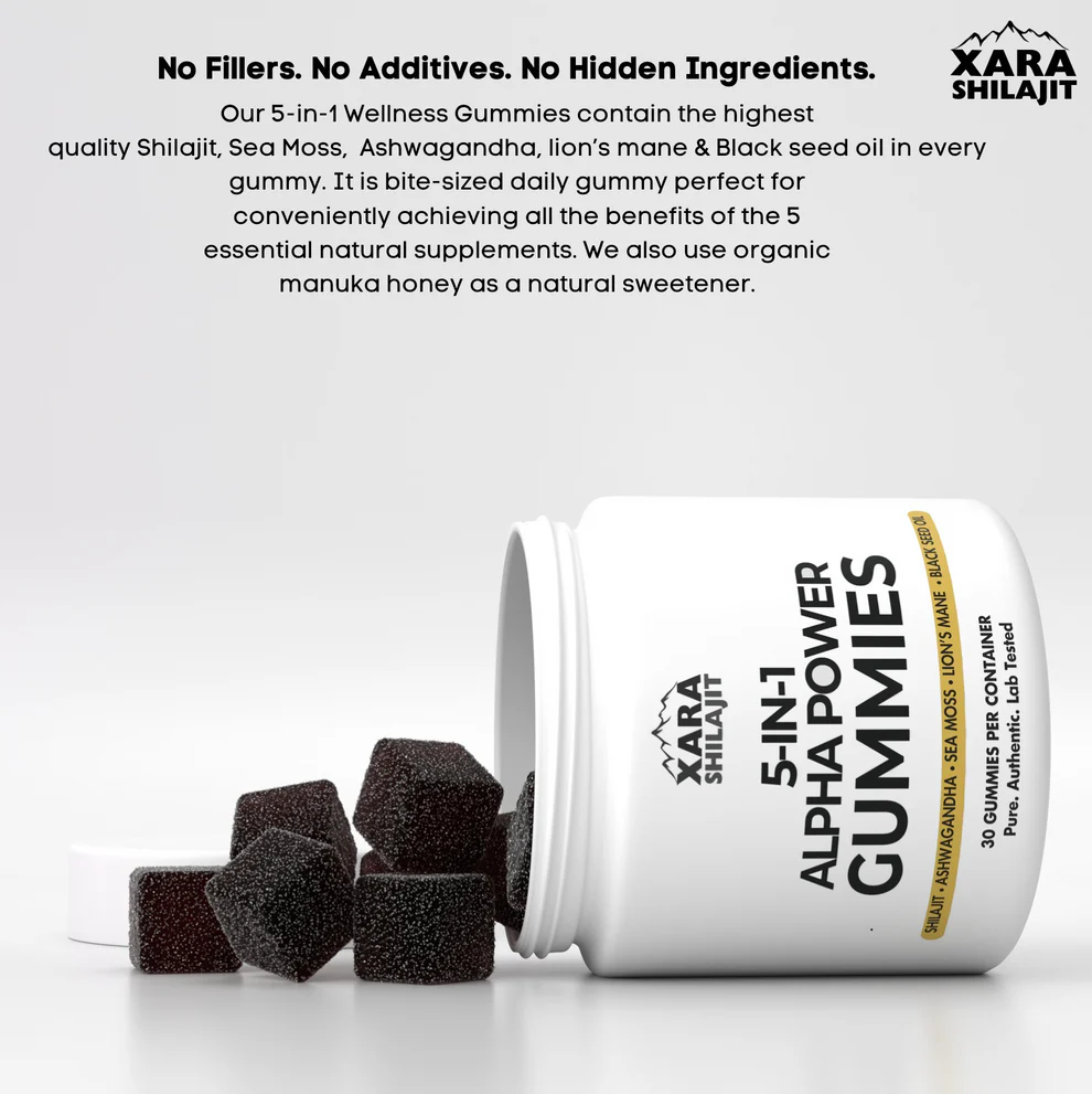 Xara Shilajit 5-in-1 Alpha Wellness Gummies