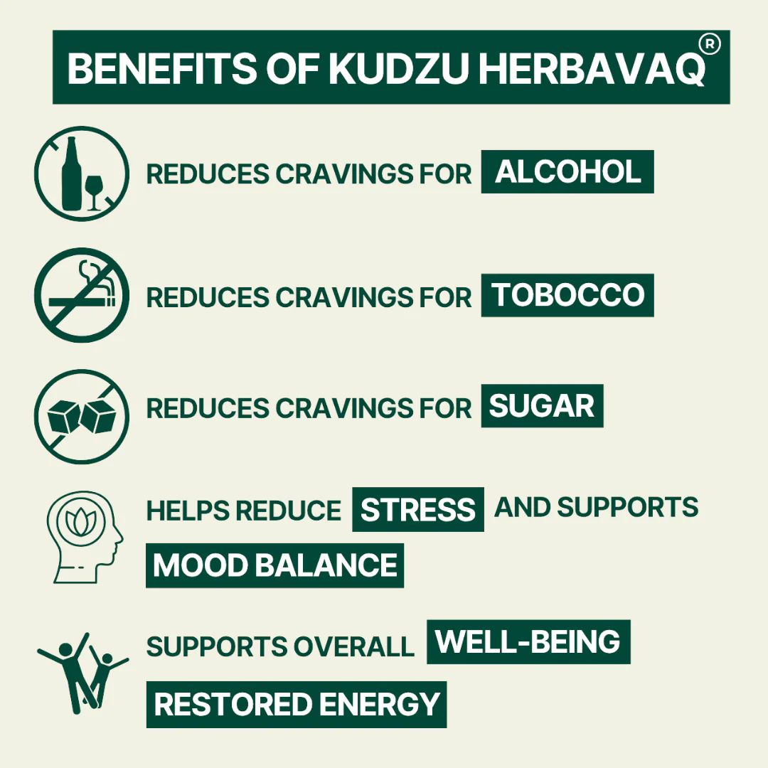 HerbavaQ KUDZU Food Supplement helps reduce cravings