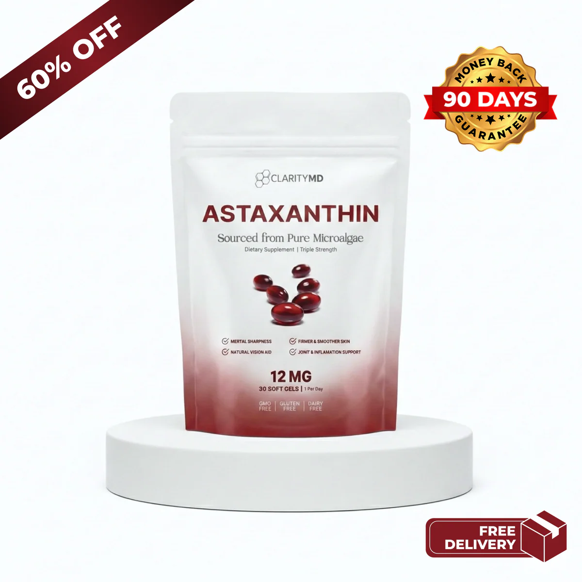 CLARITYMD Astaxanthin Triple Strength Microalgae