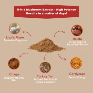 Earth’s Mushrooms 5 Mushroom Power Extract Powder