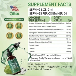 Purify Soursop Moringa Seamoss Oregano Turmeric Drops