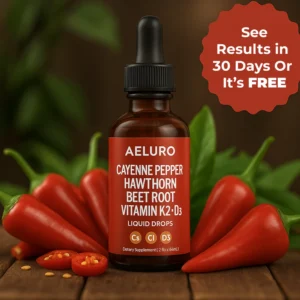 Aeluro Cayenne Pepper Hawthorn Beet Root K2+D3 Liquid Drops