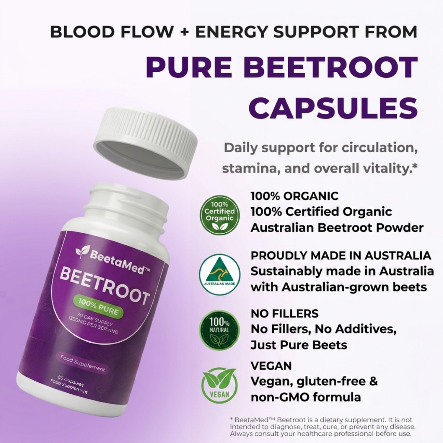 BeetaMed™ Beetroot Capsules | Support Circulation